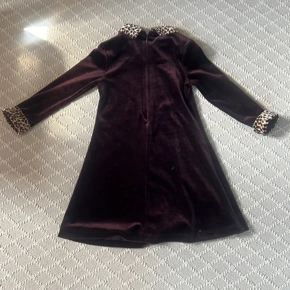Girls velvet cheetah dress - Picture 5 of 6